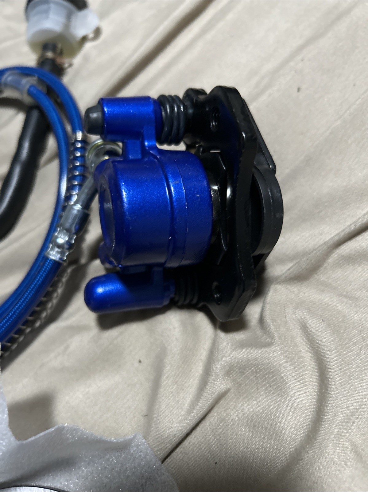 Rear Disc Brake Master Cylinder Caliper Assembly + 158mm/6.22» Disc Blue