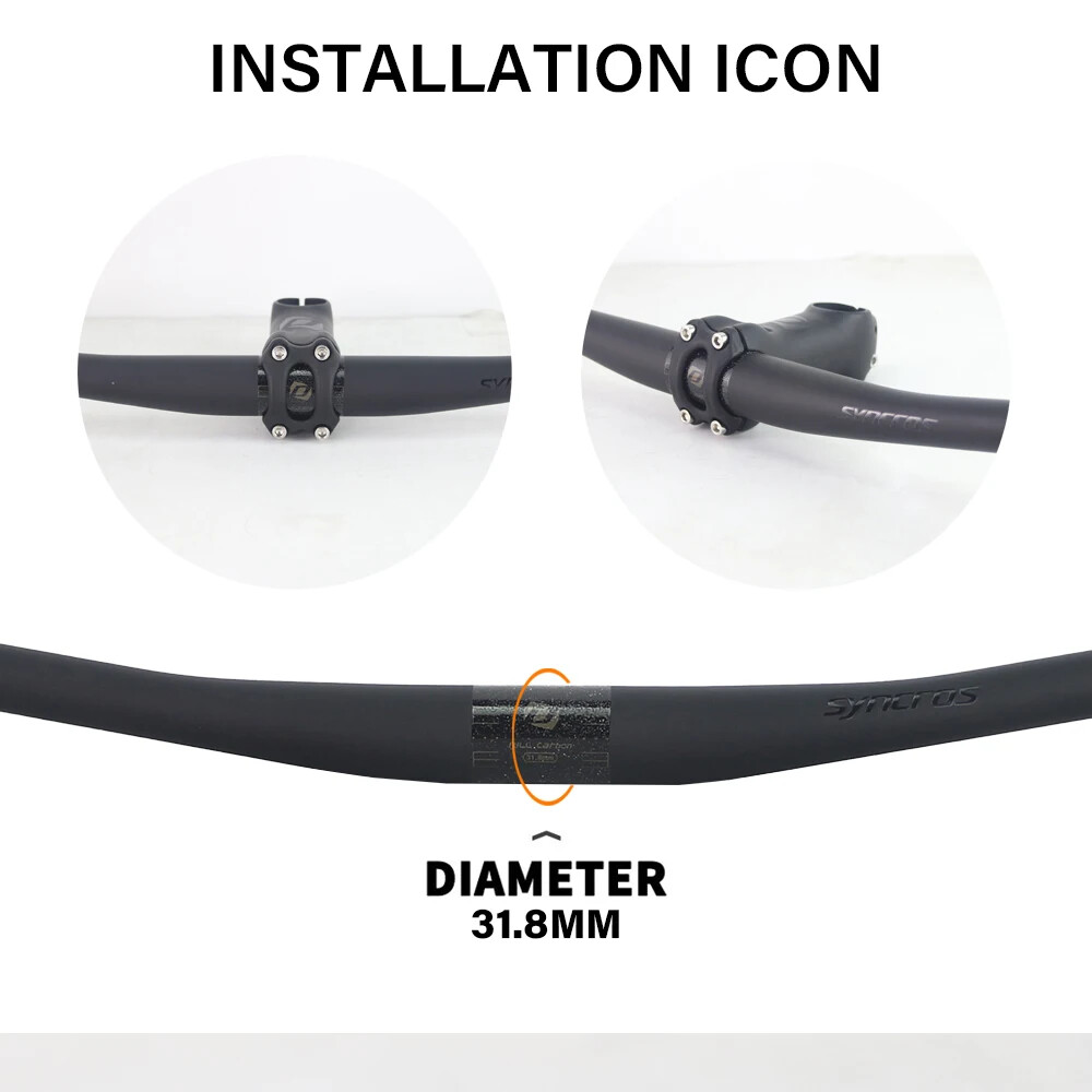 Carbon Fiber MTB Bicycle Handlebars 31.8mm 9 Degree 680/700/720/740mm
