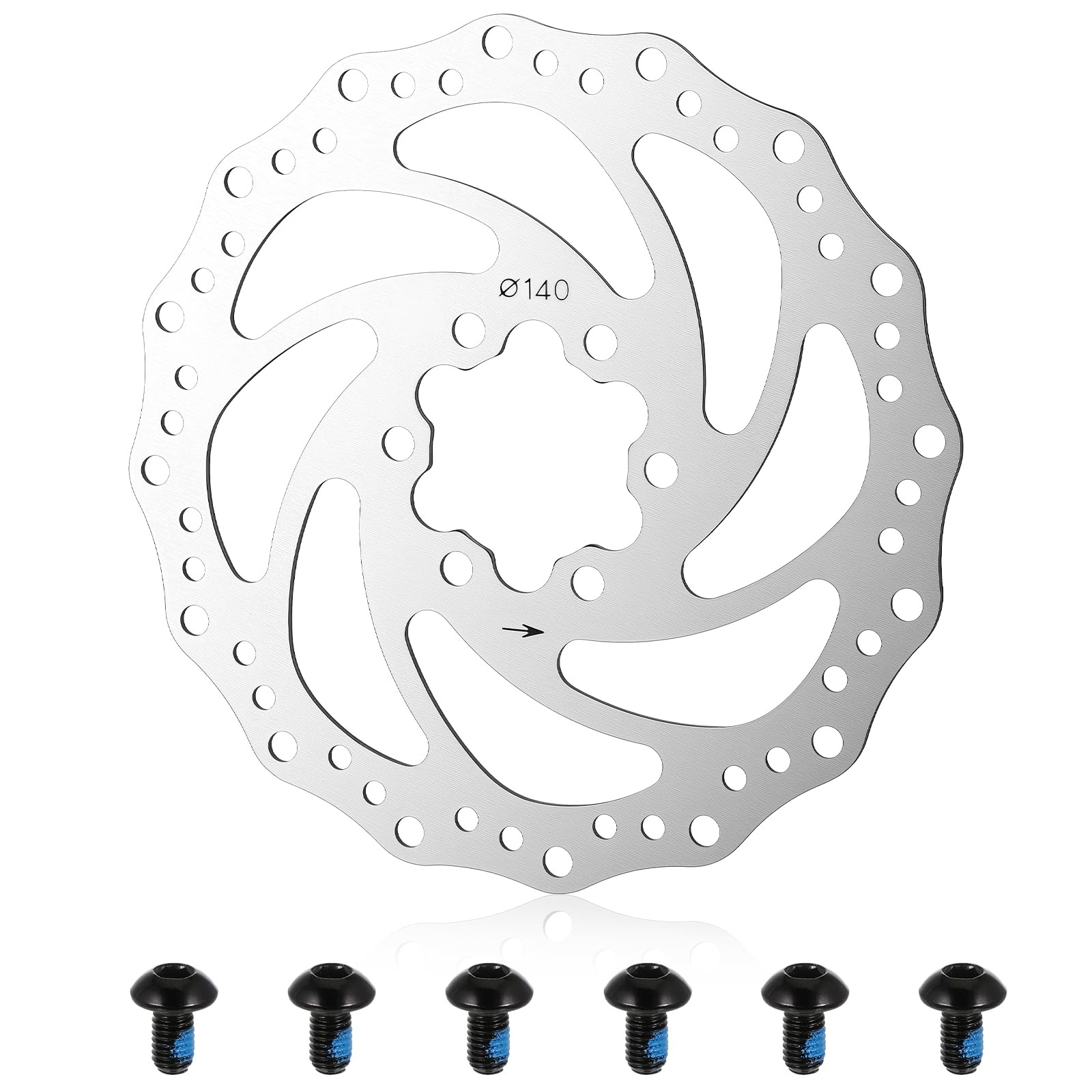 140mm Bike Disc Brakes Disc Brake Rotor with 6 Bolts Disk Brakes for Bike Ele…