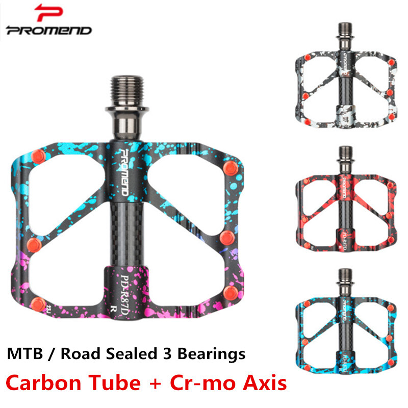 PROMEND MTB Pedals Ultralight 3 Bearings Colorful Carbon Fiber Road Bike Pedals