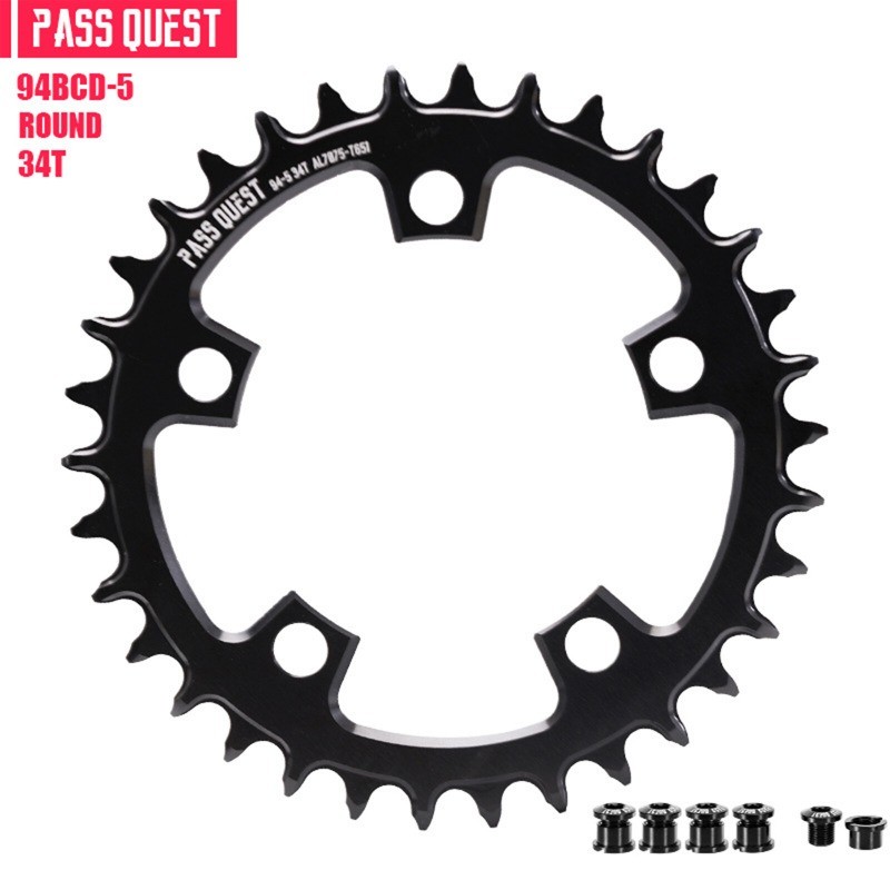 PASS QUEST 94 BCD 5Arm Bicycle Chain wheel ROUND Narrow Wide Chainring 32-40T US