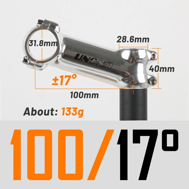Ultra Light Bicycle Stem 7 / 17 / 35 Degree 60-130mm MTB Road Bike Handle Riser