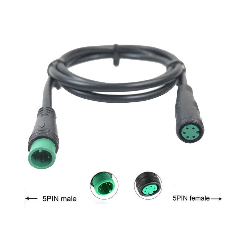 90CM E-bike KT/Bafang Display Waterproof Extension Cable Male To Female 5Pin