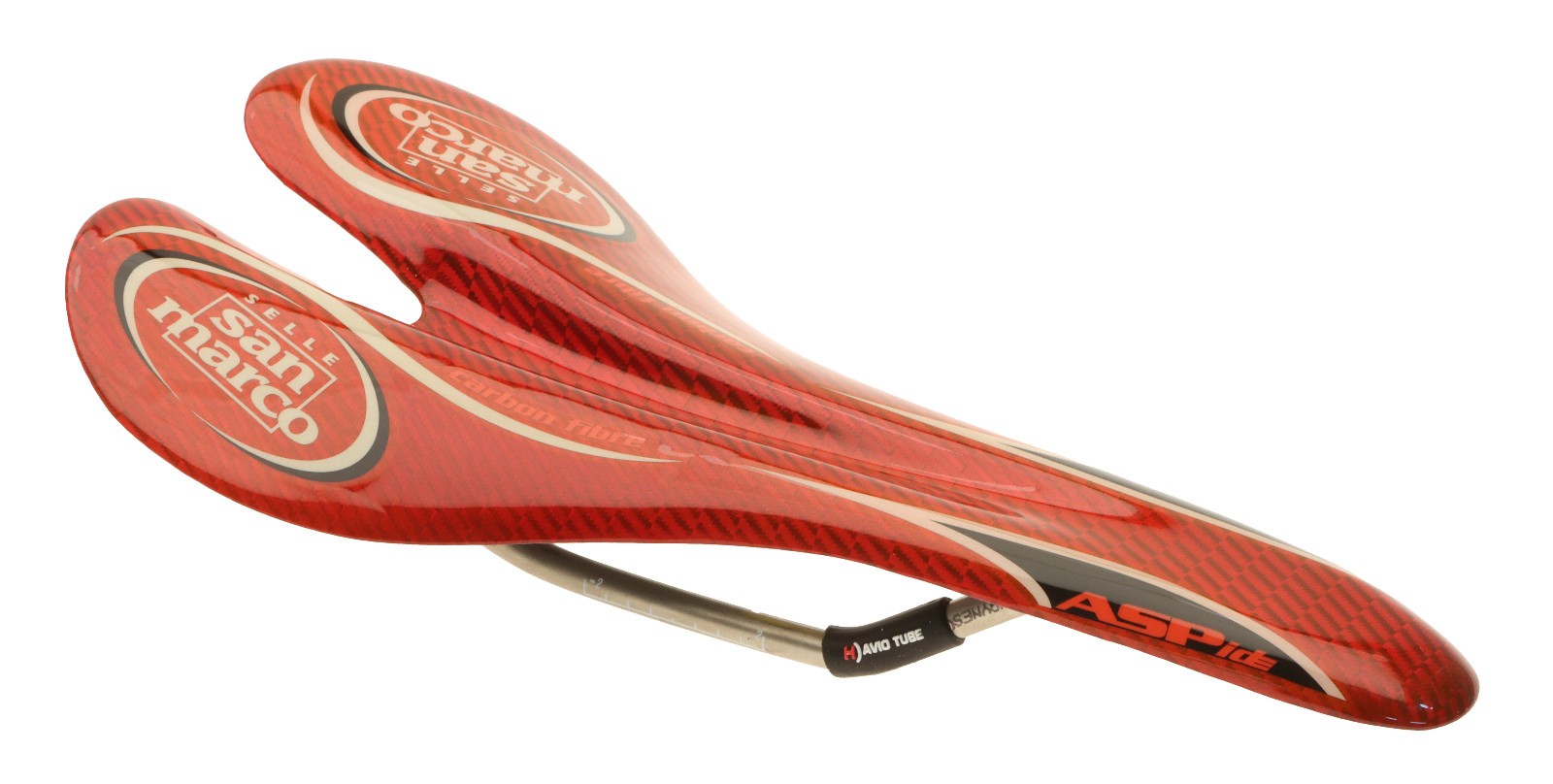 Selle San Marco Aspide Saddle Carbon Fiber Body Titanium Rails Red NIB NOS NEW