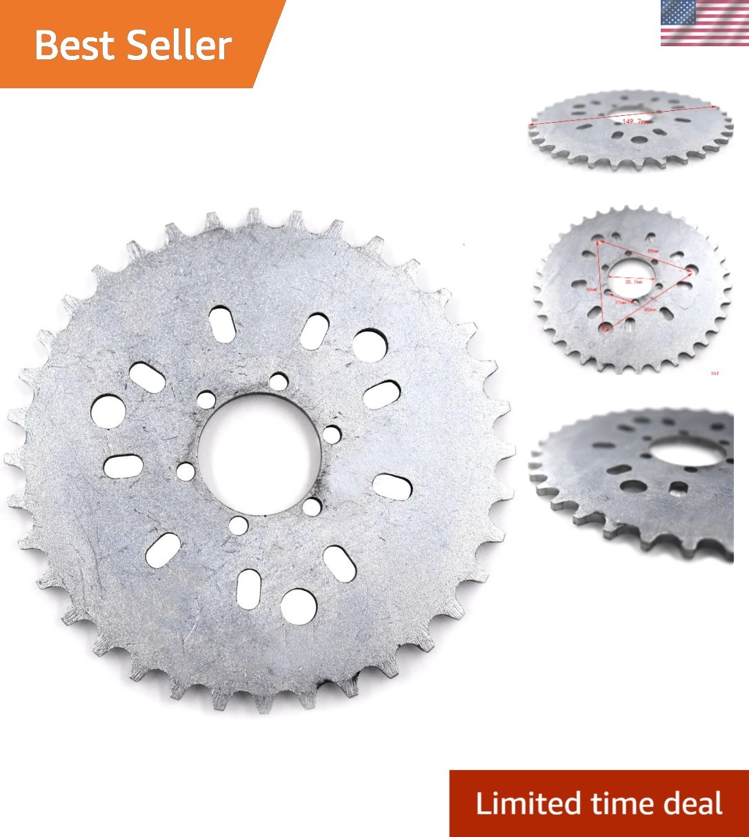 High-Performance 36 Tooth Sprocket for 50cc-80cc Motorized Bikes – Easy Install