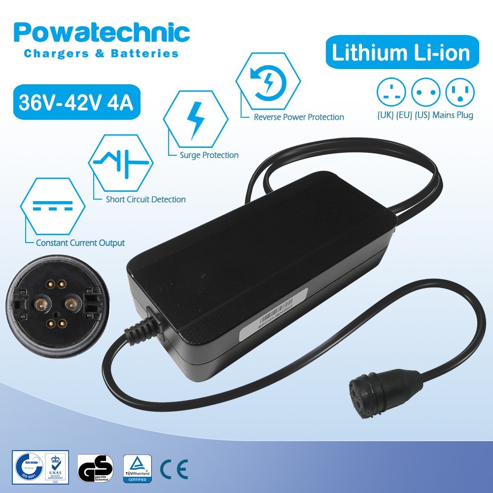 42V 4A 6-pin Charger for 36V ebike with Rosenberger connector BC222360040