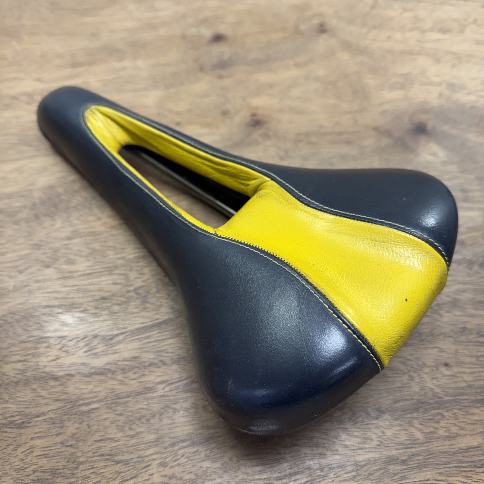 Selle Italia TFI Terry Liberator Ti-Race Bike Saddle Black Yellow Leather Cutout