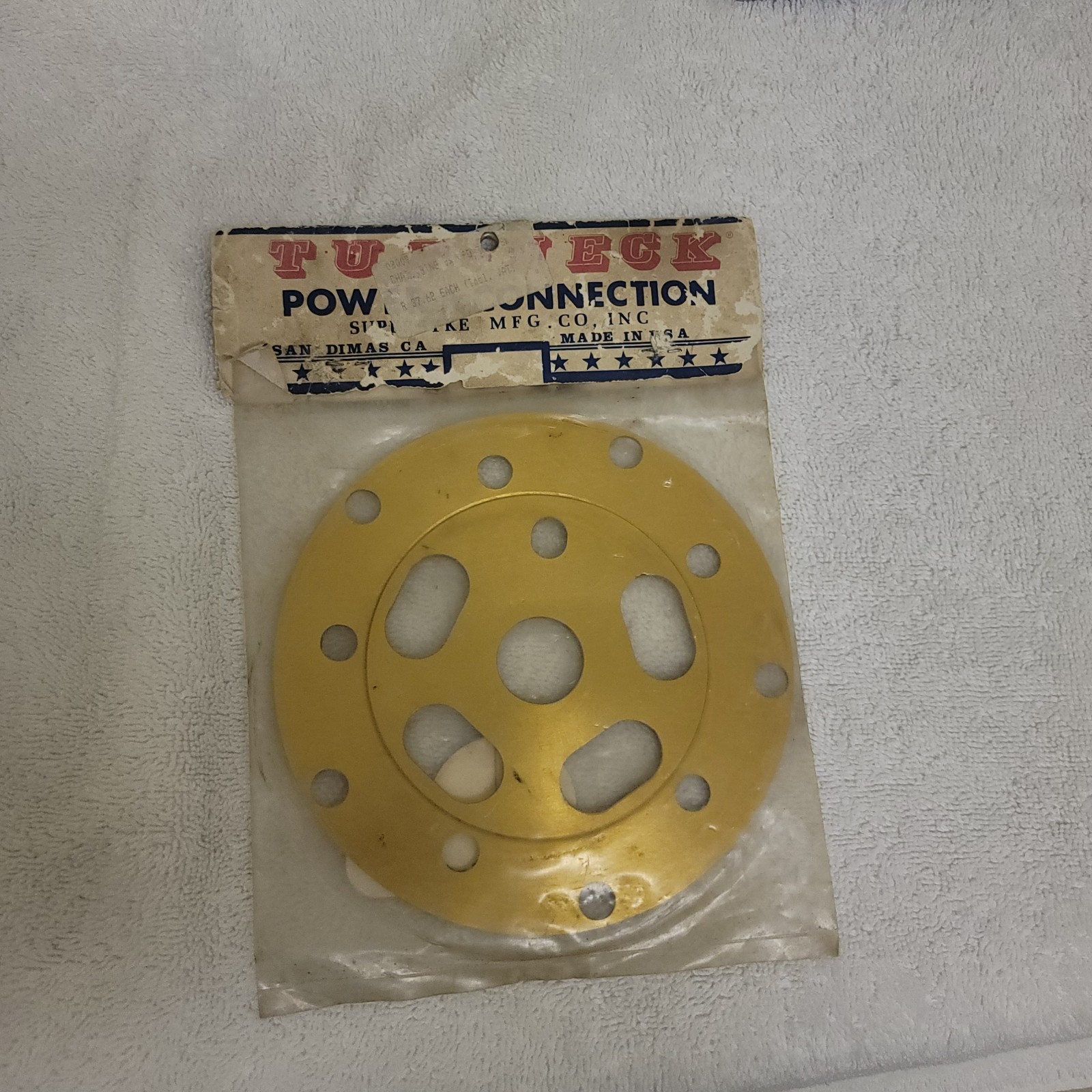 NOS Tuf-Neck Power Connection BMX Bike Gold Powerdisk 80s HTF Stamped USA🔥🔥🔥