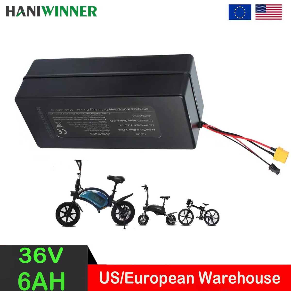 36V 6AH Electric Bike Battery 2 wire Genuine 350w For KUGOO B1 PRO KIRIN B1