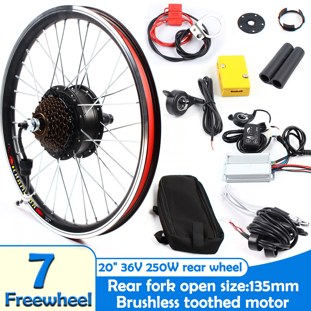 20″ Rear Wheel Electric Bicycle Motor Kit E-Bike Cycling Hub Conversion 36V 250W
