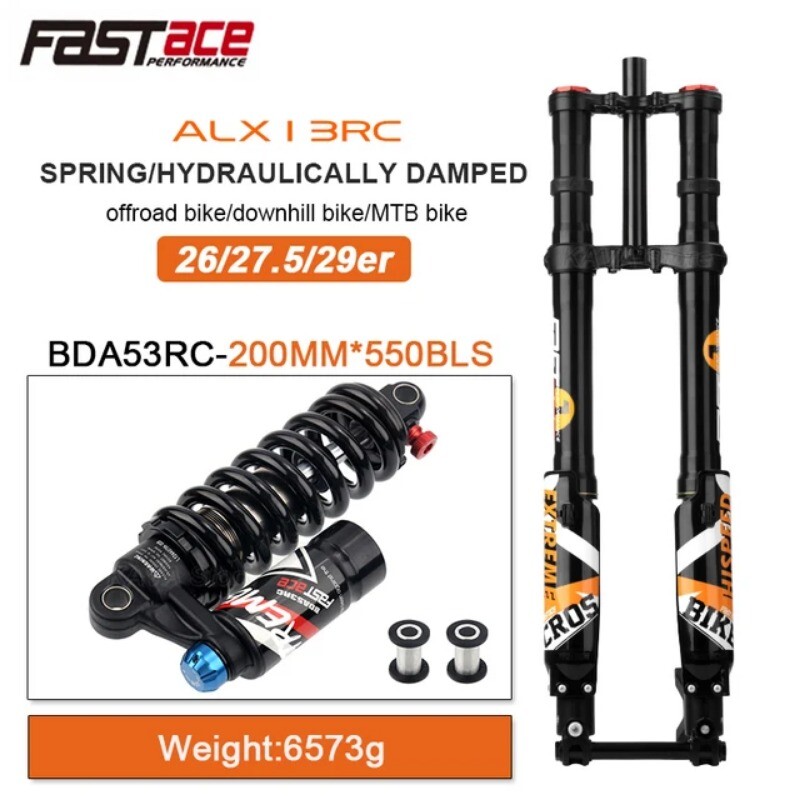 DH MTB Dirt Electric Bike Hydraulic Suspension Fork 26/27.5/29er Travel 200mm
