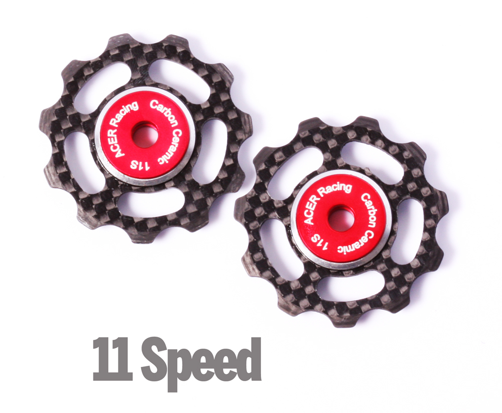Carbon Fiber Jockey Wheels with Ceramic Bearings for Shimano & SRAM 6.5g 11speed