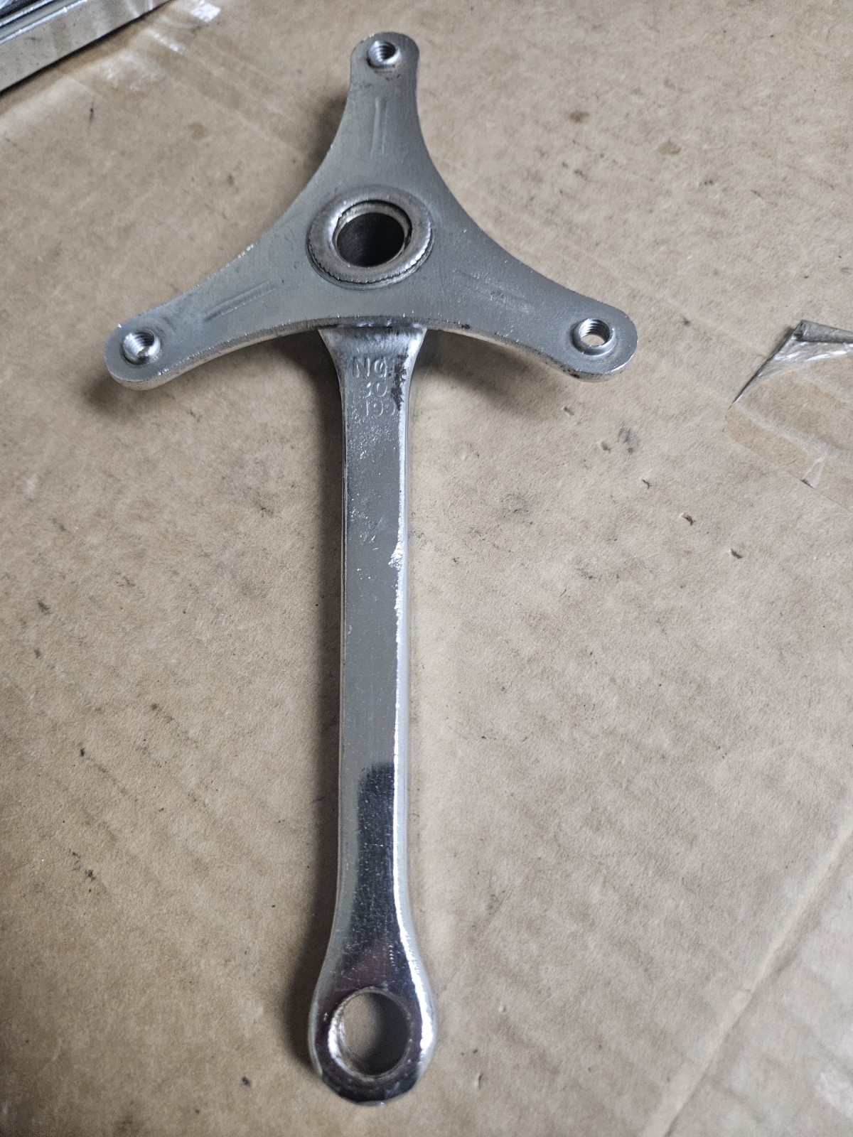 Vintage Cottered Crankset, Raleigh Sir Walter, 3 Arms, 165mm 52/40 T, w/ BB
