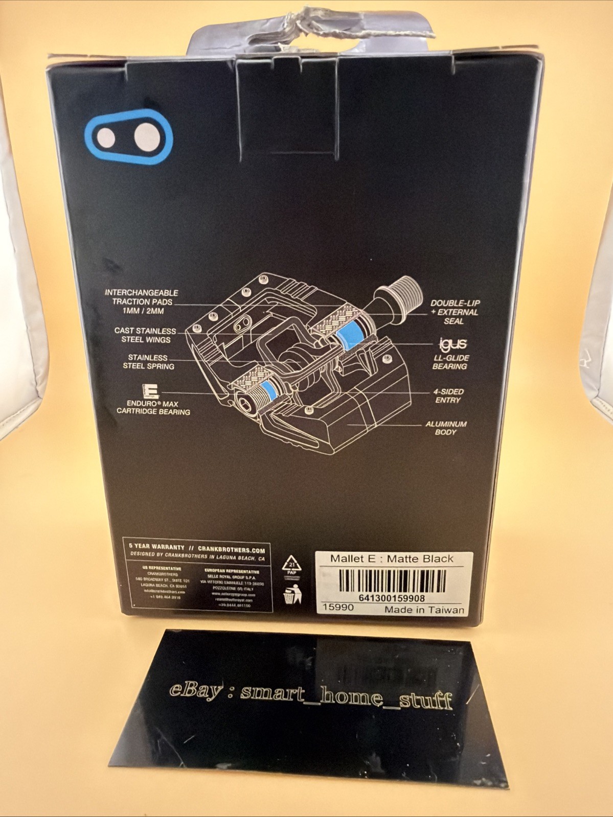 Crankbrothers Mallet E Clipless Platform MTB Pedals Matte Black New in Box
