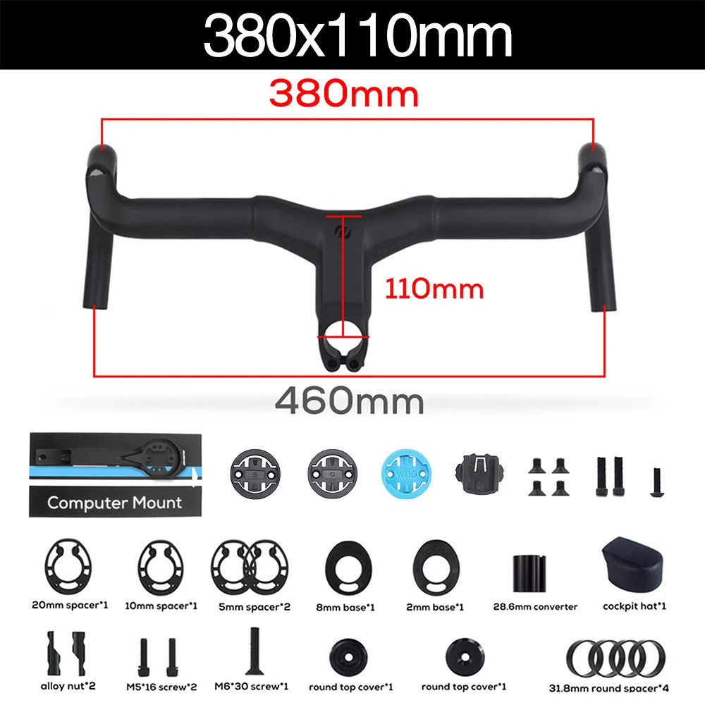 Carbon Gravel Integrated Road Bicycle Drop Bar Internal Cable Routing with Mount