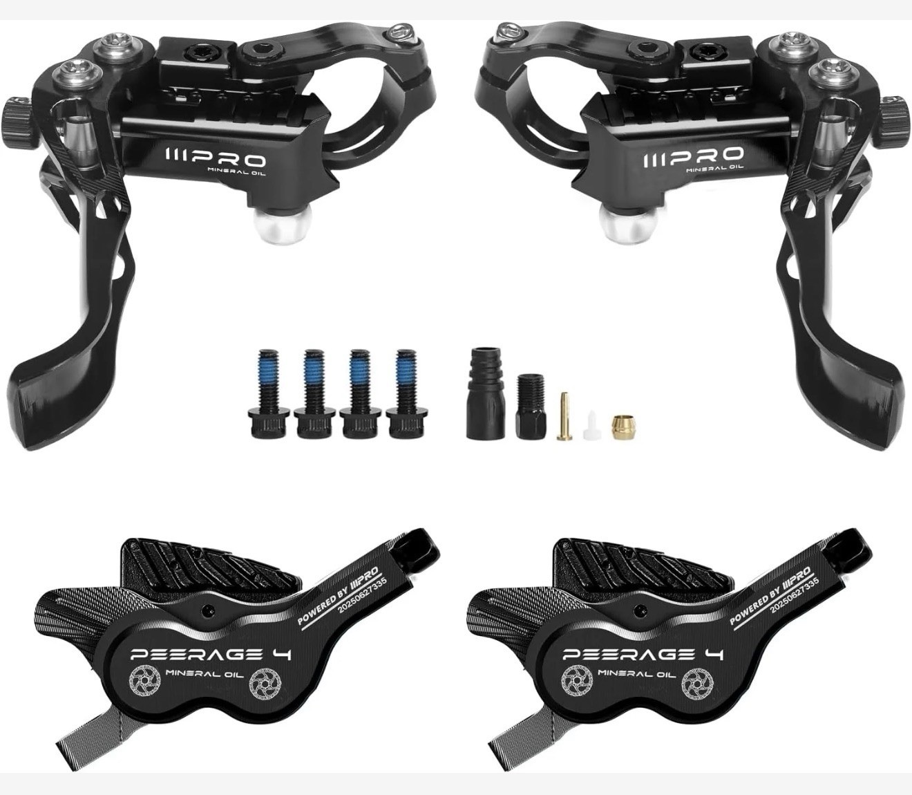 IIIPRO PEERAGE4 4-Piston MTB Hydraulic Disc Brake Set. Caliper 850/1550mm