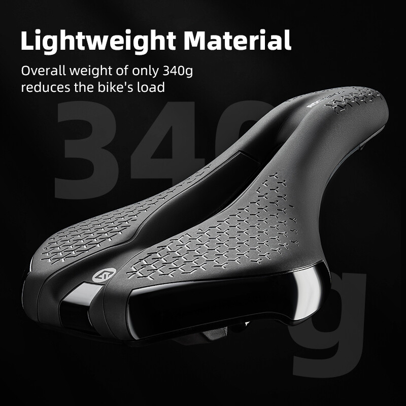 ROCKBROS 2pcs Bike Saddle Seat Soft Comfort Cycling Gel Pad Cushion &Lights