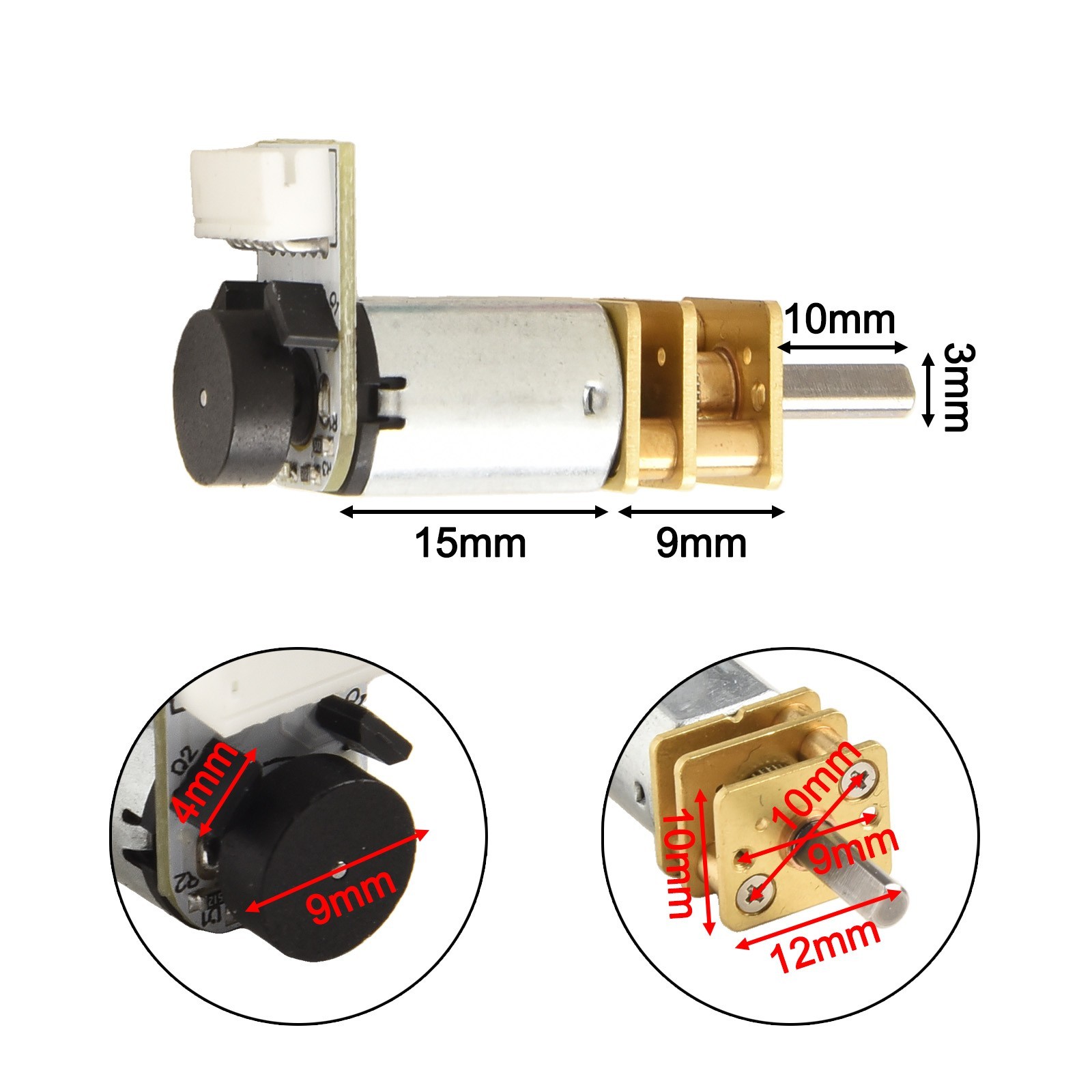 Sleek Design DC 6V Gear Motor with Encoder Compatible with Small