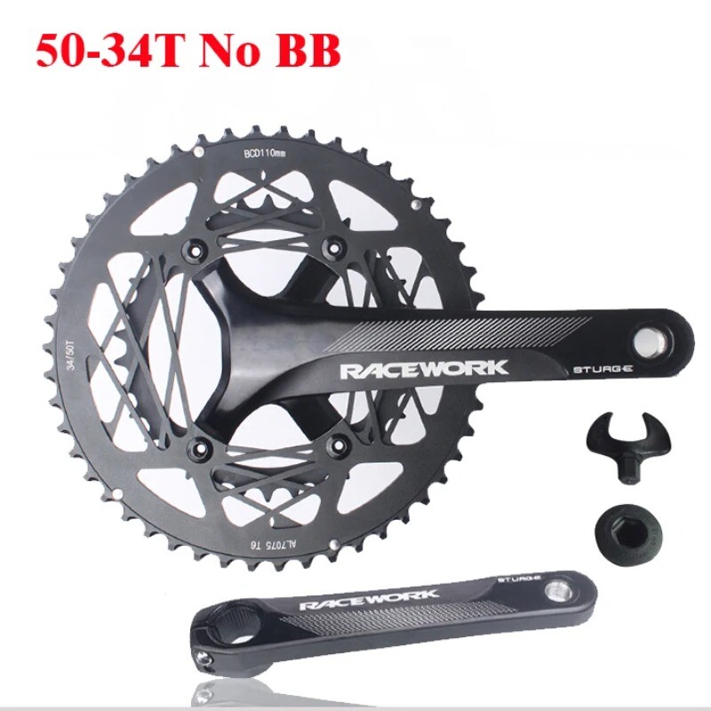 170mm Road Bike Crankset 22S 110BCD 50-34T 53-39T Double Chainrings with BB