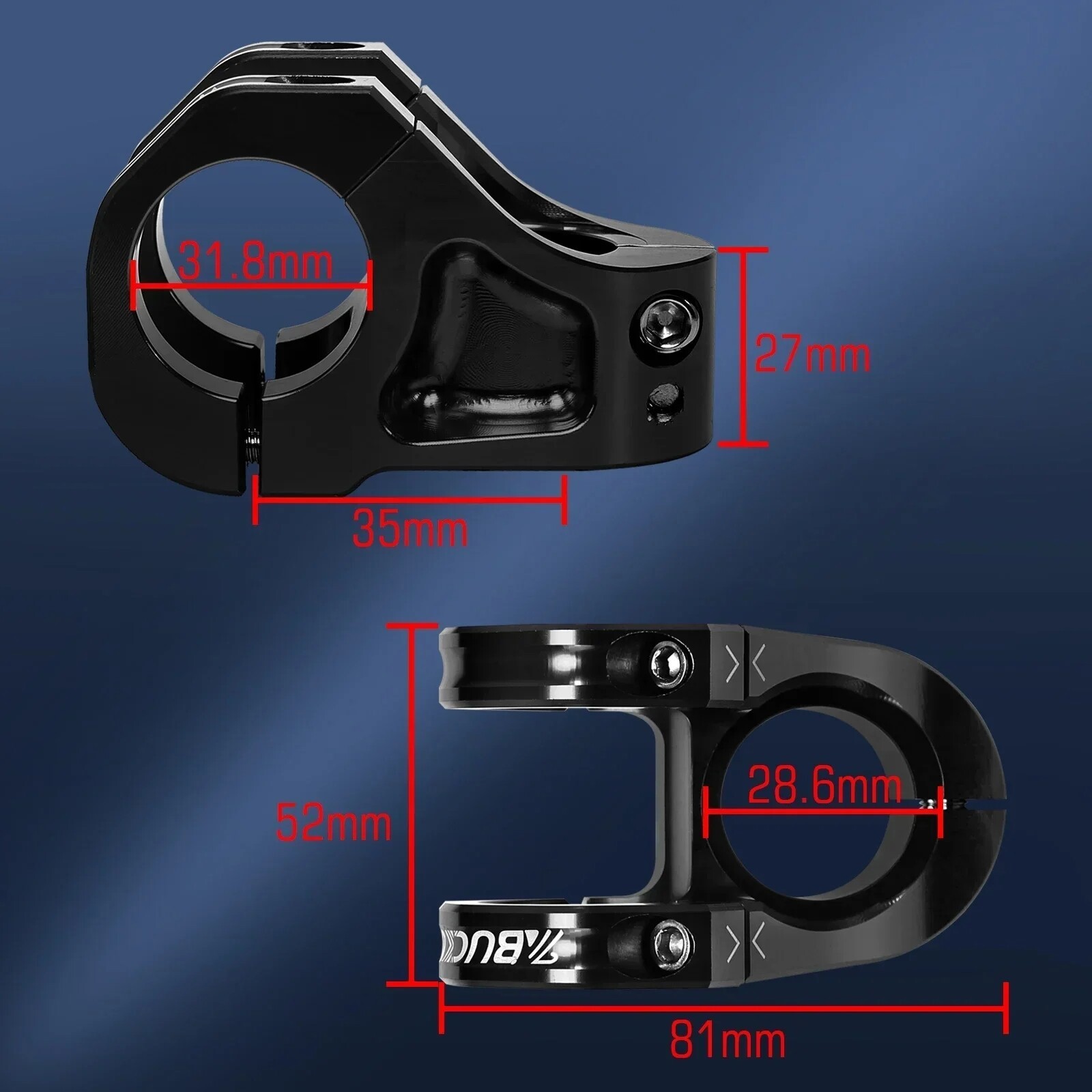 Handlebar Stem MTB Bike 31.8*35mm 1-1/8″ Hollow Threadless Fork CNC Aluminium US