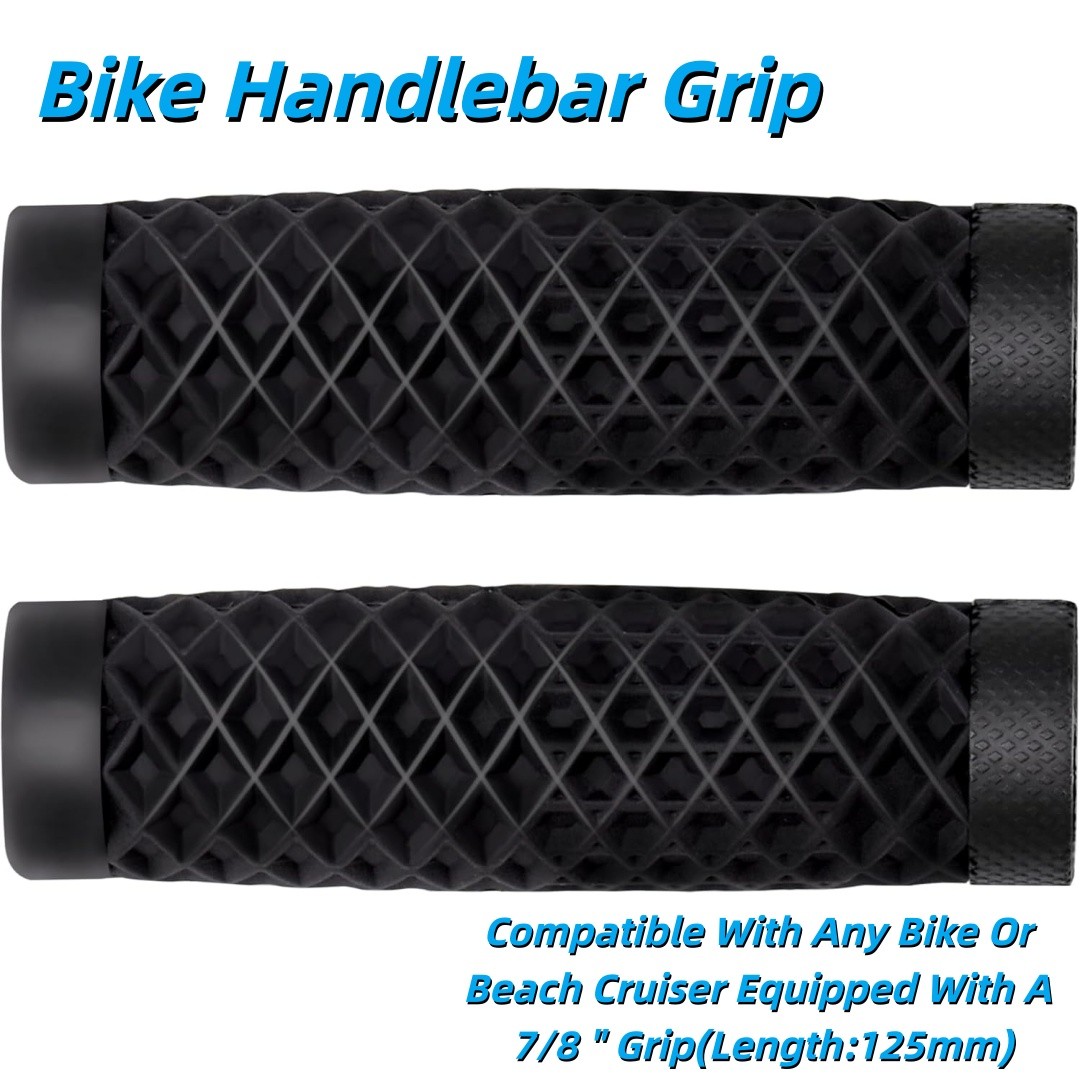 1 Pair Bike Grip For Beach Cruisers & Bicycle Featuring 7/8″ Handlebar Black US