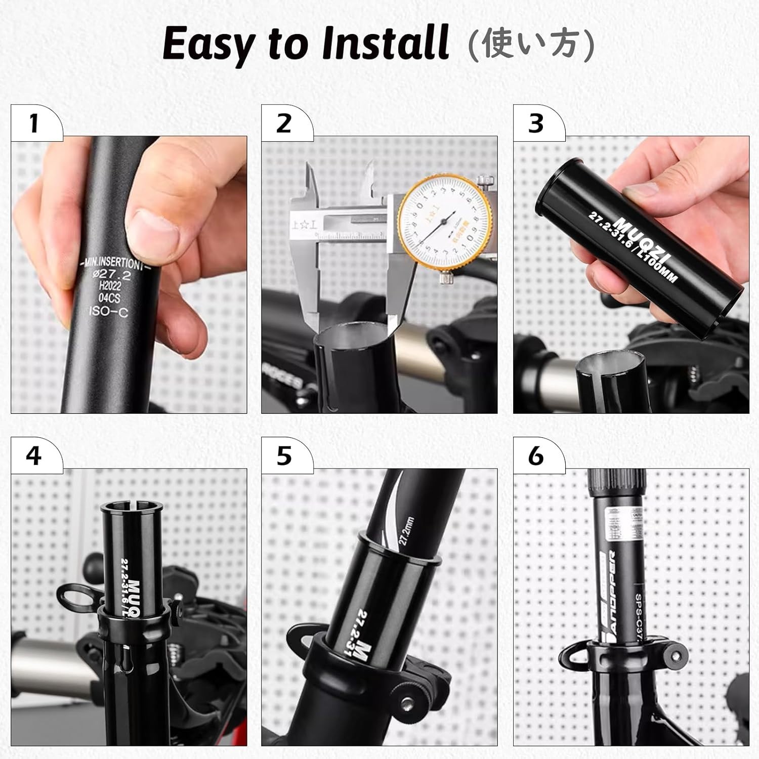 Bike Seat Post 25.4mm 27.2mm 28.6mm 30.4mm 30.8mm 31.6mm Aluminum 350mm Lengt…