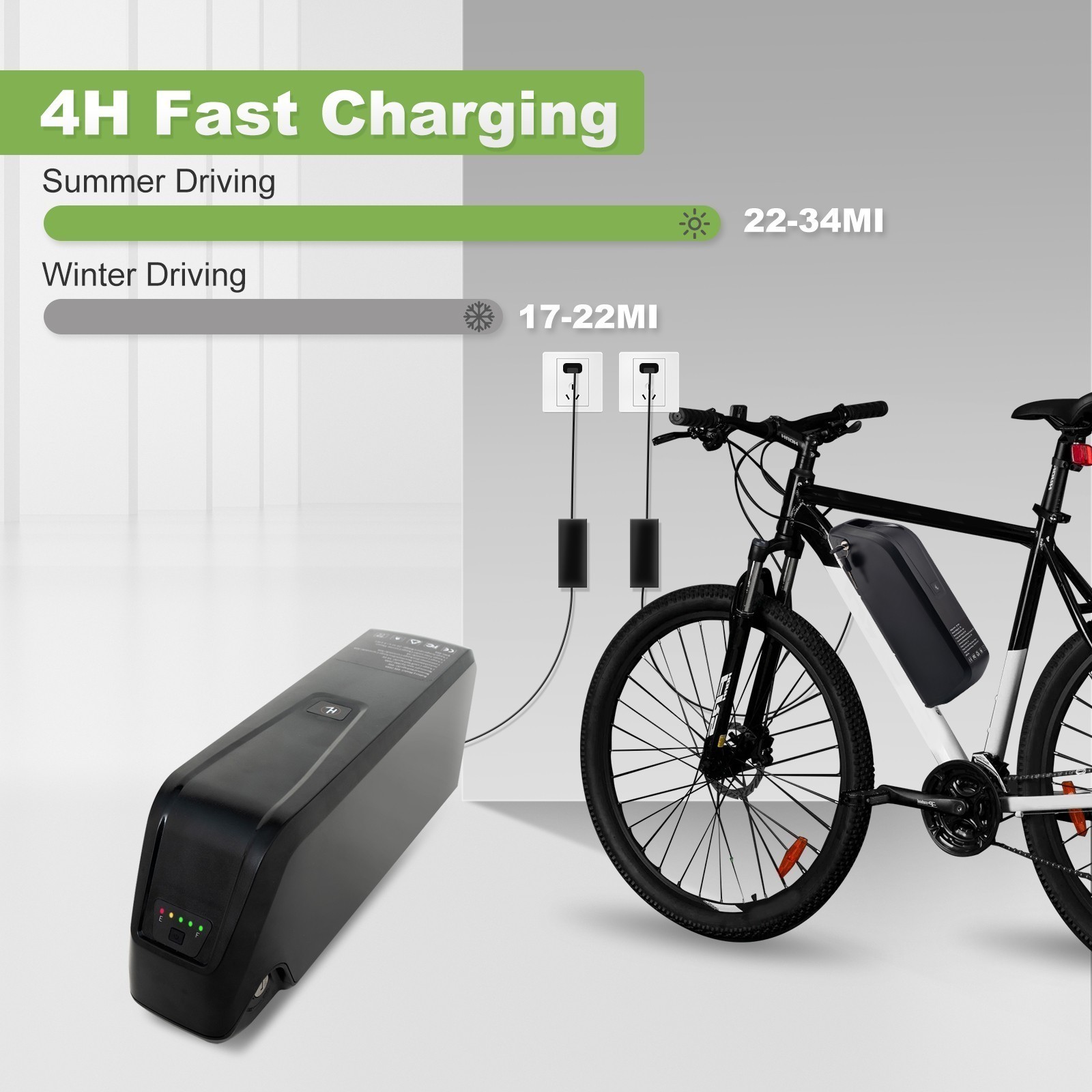 Electric Bicycle 48V 10A/15A/20A Hailong Lithium Ebike Battery 0-1500W 4Pin/5Pin