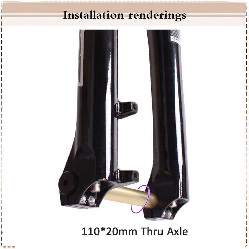 Downhill 26/27.5/29″ MTB Bike Suspension Fork 110*20mm Thru Axle Lockout Disc US