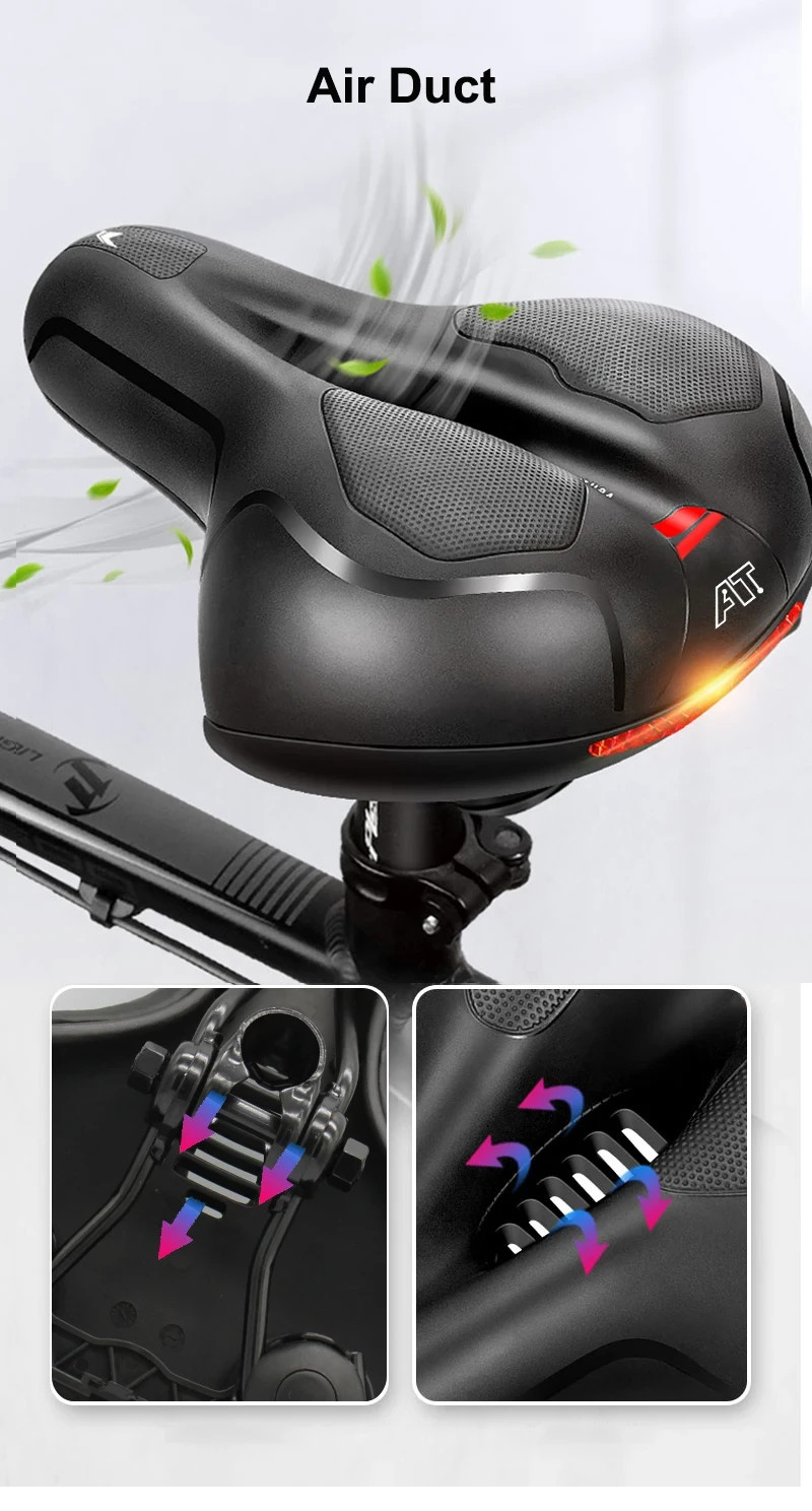 For bike Extra Wide Big Bum Bike Saddle Seat Bicycle Gel Pad Soft Comfort US