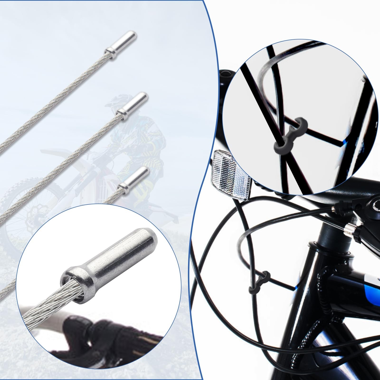 Bike Cable End Caps, Clasps, as shown in the figure, Silver, Black
