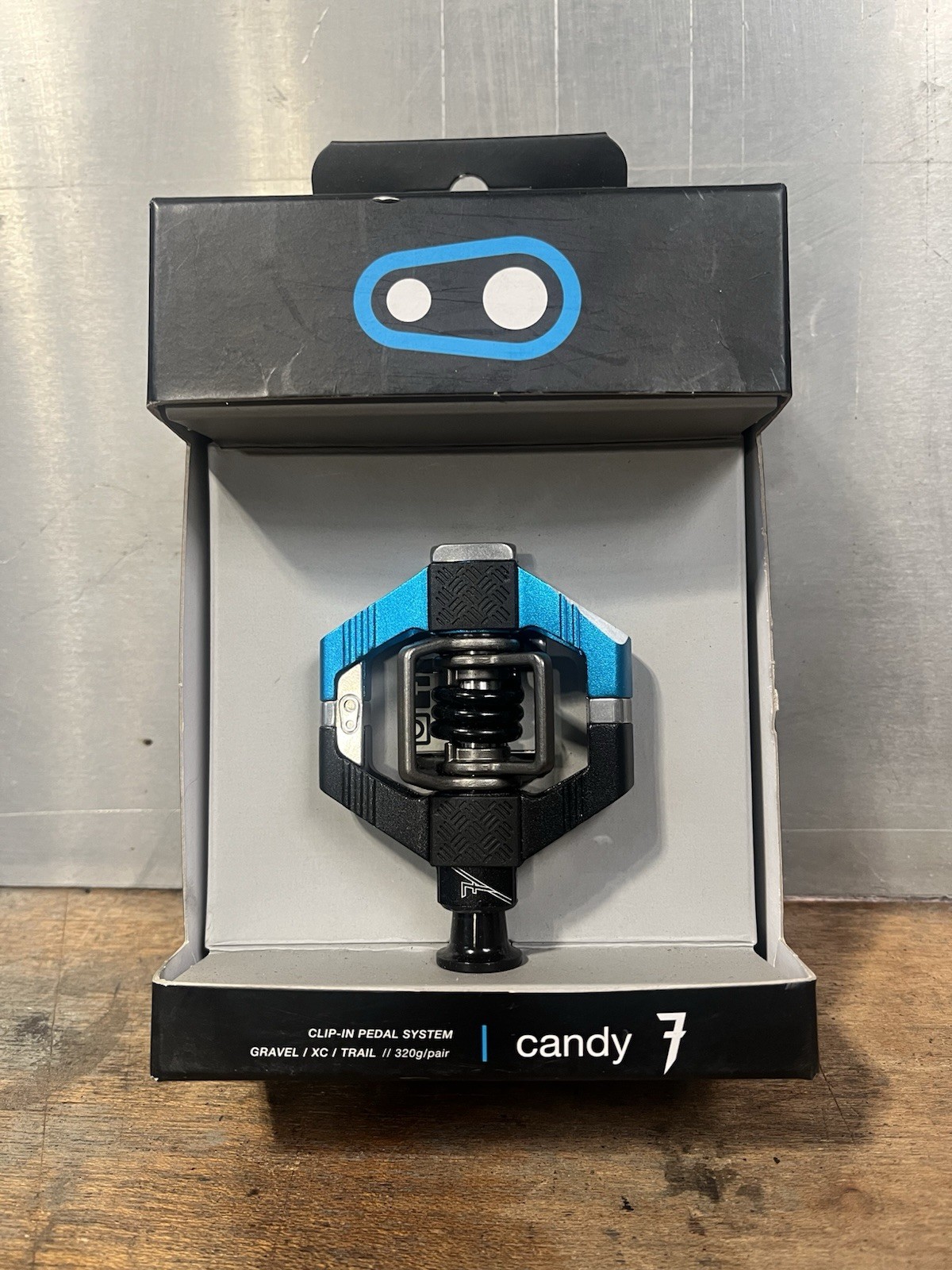crankbrothers Candy 7 Clipless Pedals Black Blue for Gravel XC Trail Bikes