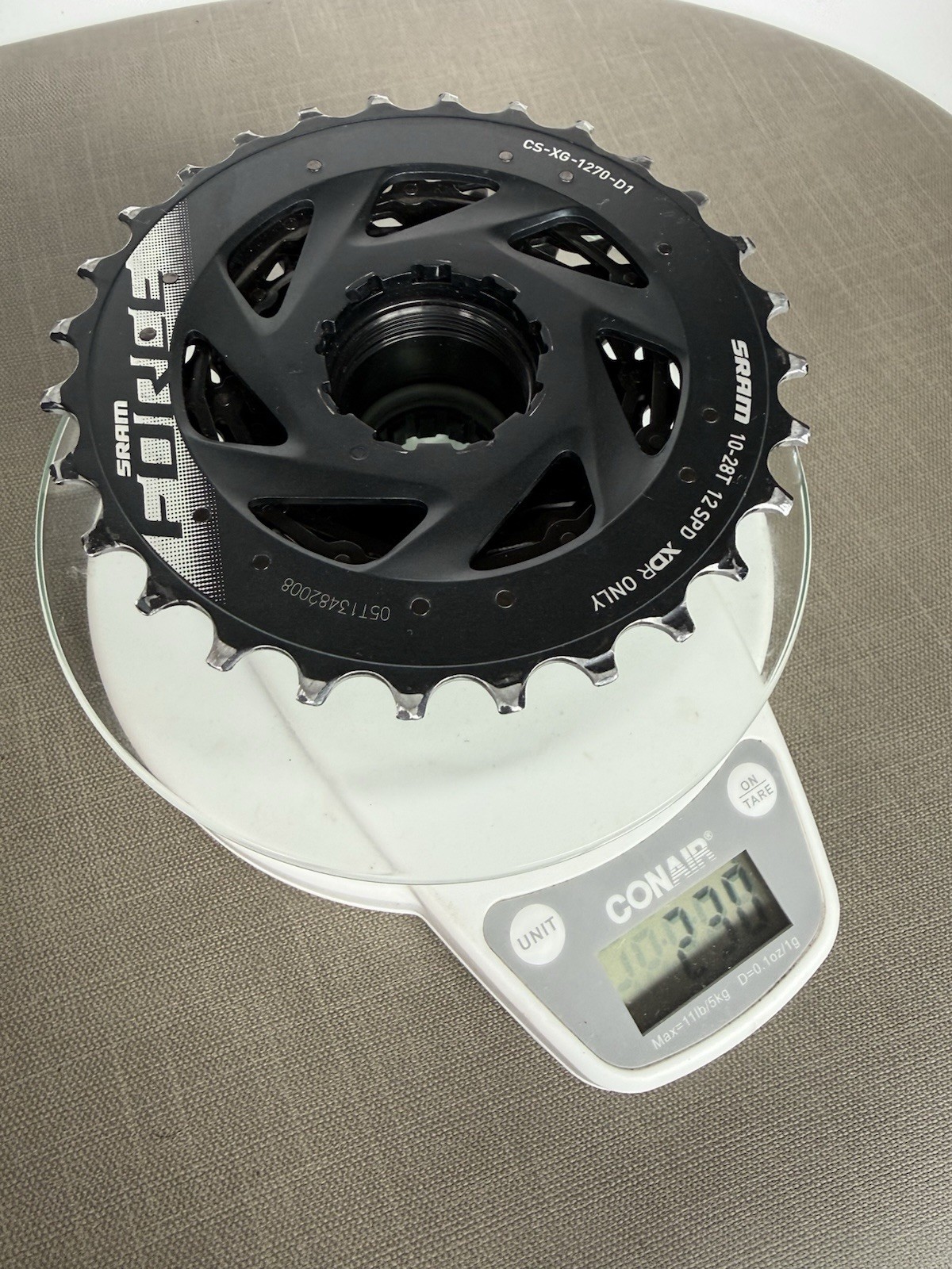SRAM Force AXS CS-XG-1270-D1 Cassette, 10-28t, XDR, 12 Speed, BLACK
