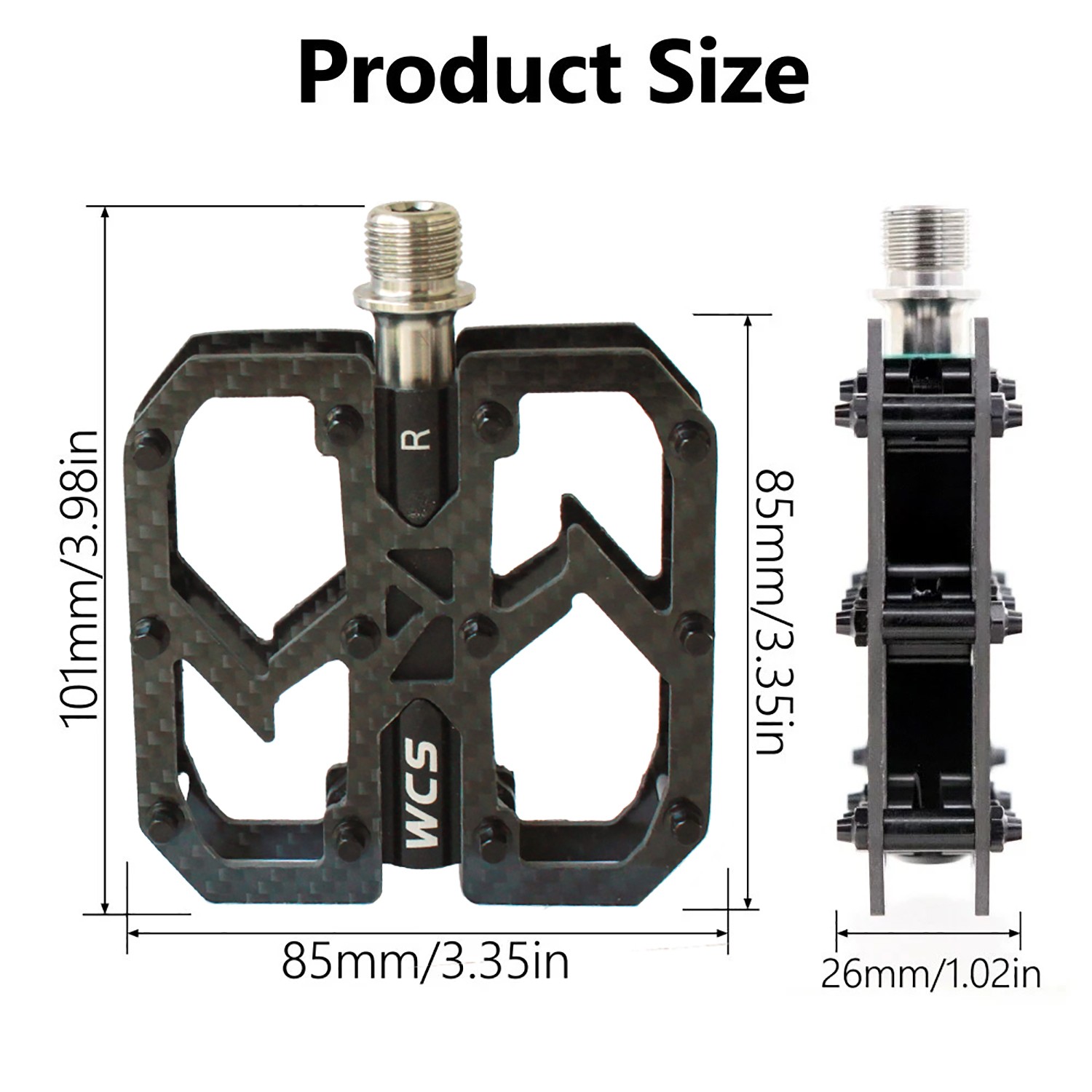 Bicycle Ultralight Carbon Fiber road MTB Pedals Titanium Axle 3 Bearings 195g
