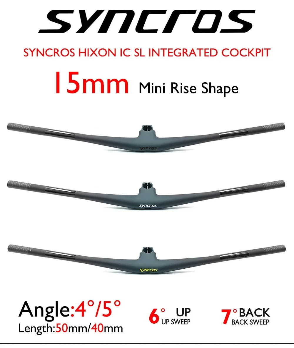 SYNCROS Carbon Integrated MTB Handlebar 4°/5°,15/25mm Rise for Sparks Frame