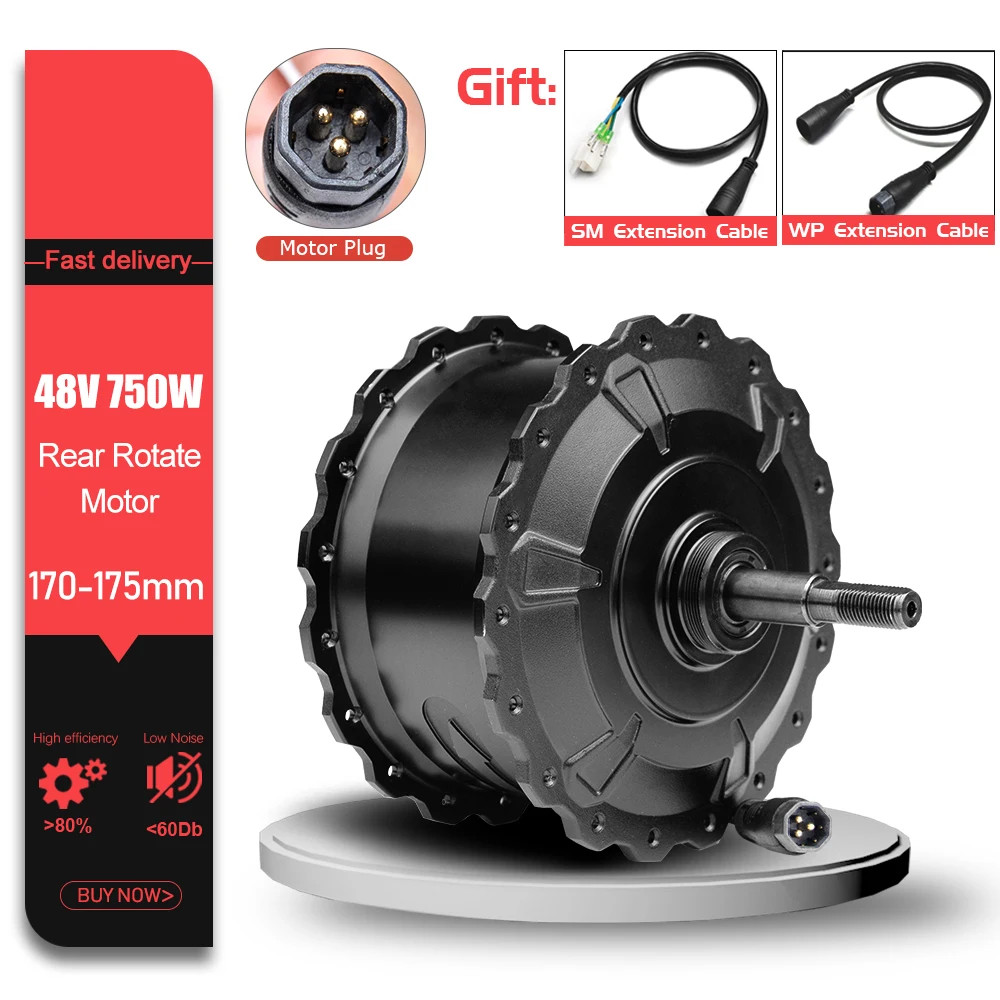 48V 750W 4.0Tyre Rear Hub Motor Wheel Drive Dropout 170-175mm for Snow Bike