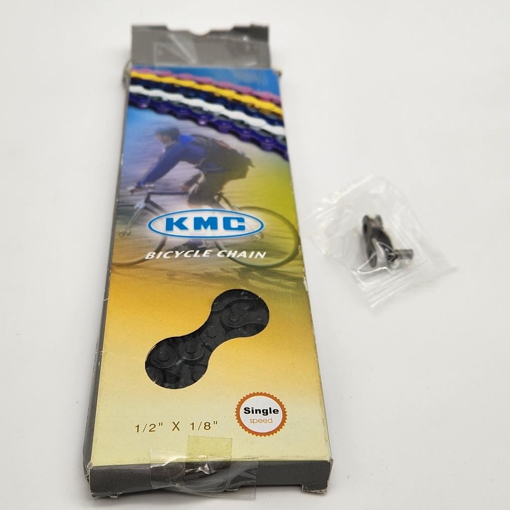 KMC Z410 Black 1/8″ Single-Speed Bicycle Chain 112-Links Nickel-Plated