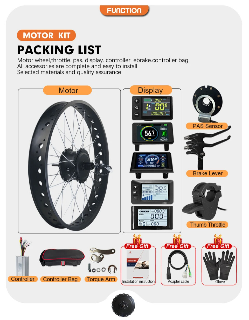 Electric Fat Bike Conversion Kit 48V 750W 4.0Tire Rear Brushless Hub Motor Wheel