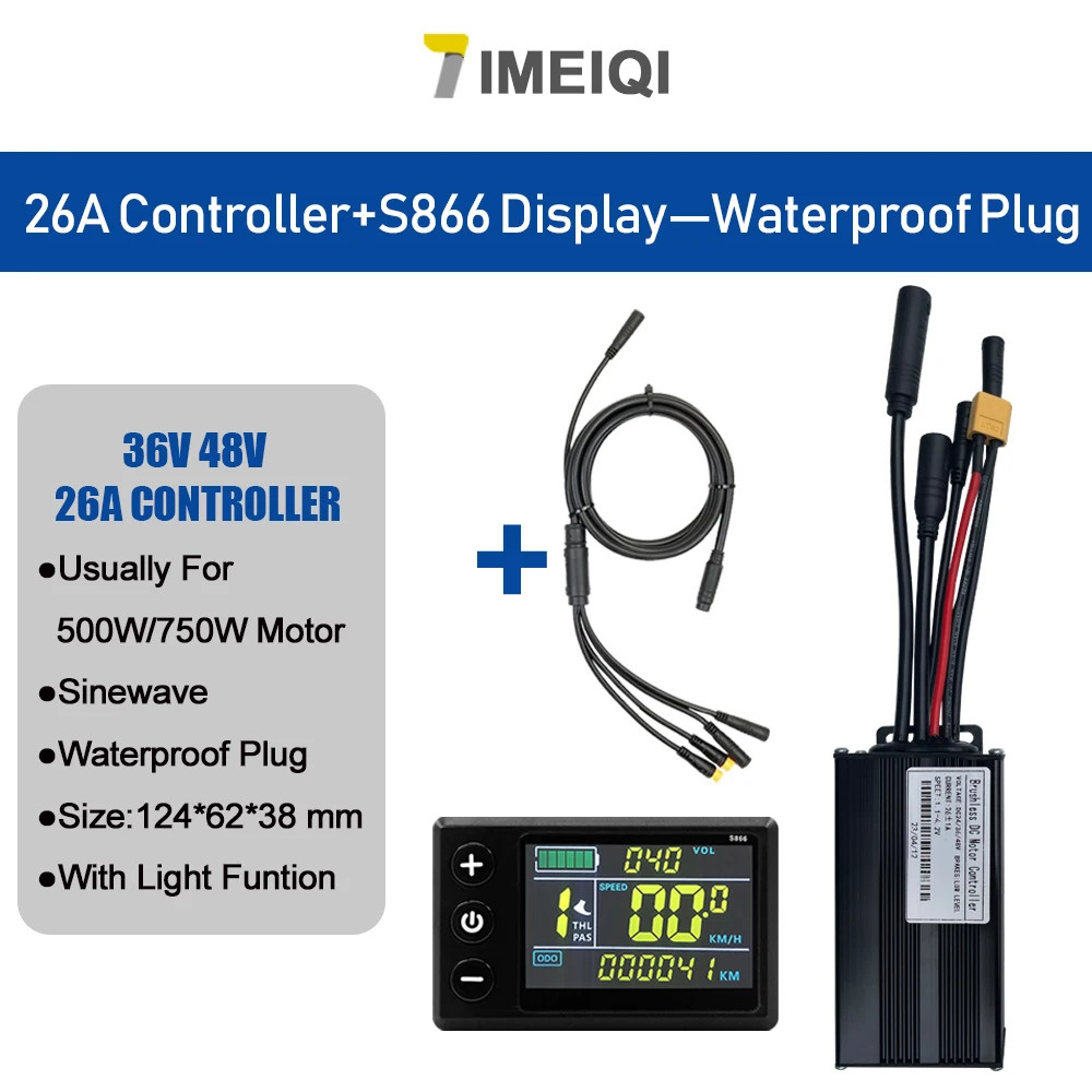 E-bike Sine Wave Three-Mode Controller 36V 48V 17/26/30/40A with LCD Display