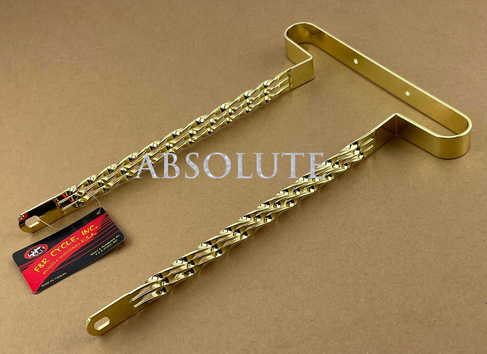 VINTAGE LOWRIDER TRIPLE FLAT TWISTED GOLD BUMPER FRONT/REAR 24″/26″ BICYCLES.