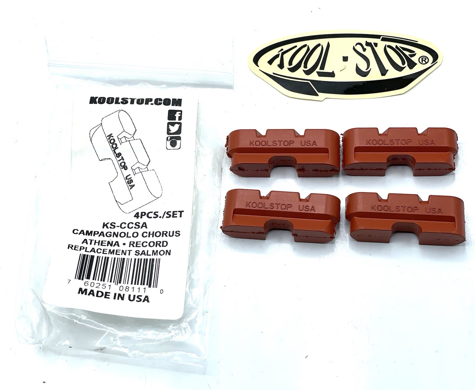 KOOL STOP Campagnolo Record Chorus Vintage Brake Pad Refills SALMON KS-CCSA NOS