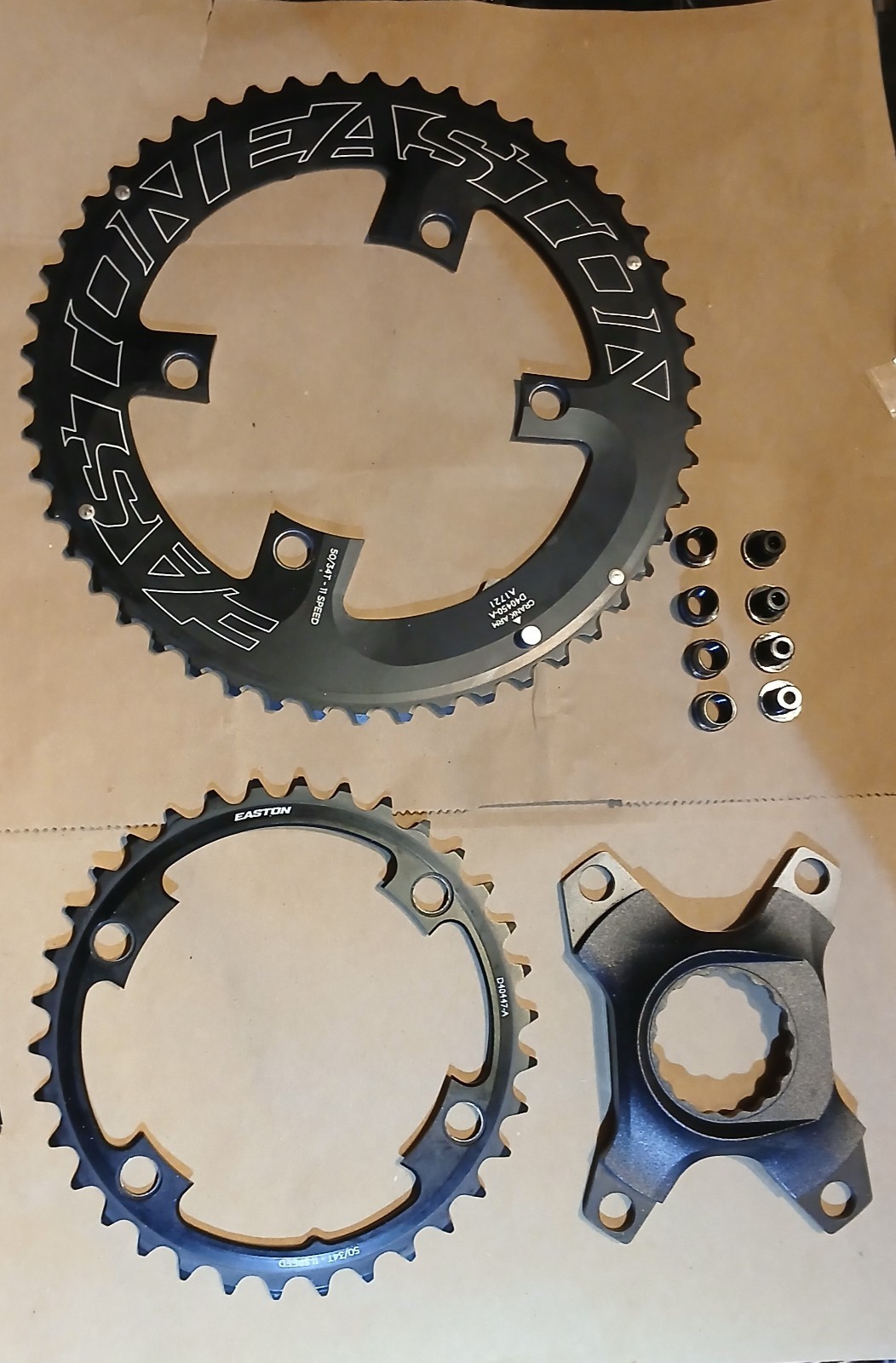 Easton EC90 SL 50/34- 11 Speed Chainring Combo On 4-Arm Spider. New Take Off.