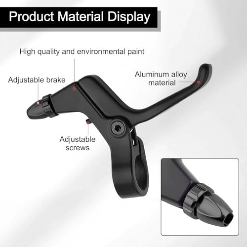 2Pcs Adjustable 2-Finger Bicycle Brake Levers for V Brakes, Aluminum Alloy, Kids