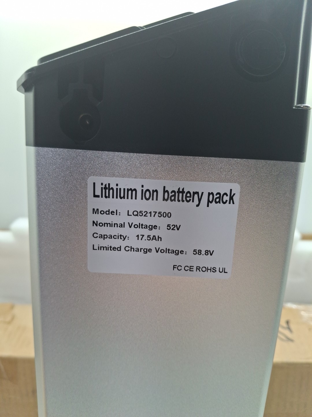Ebike Replacemnt Battery Model LQ5217500 52V 17.5AH LIMITED CHARGE VOLTAGE 58.8V