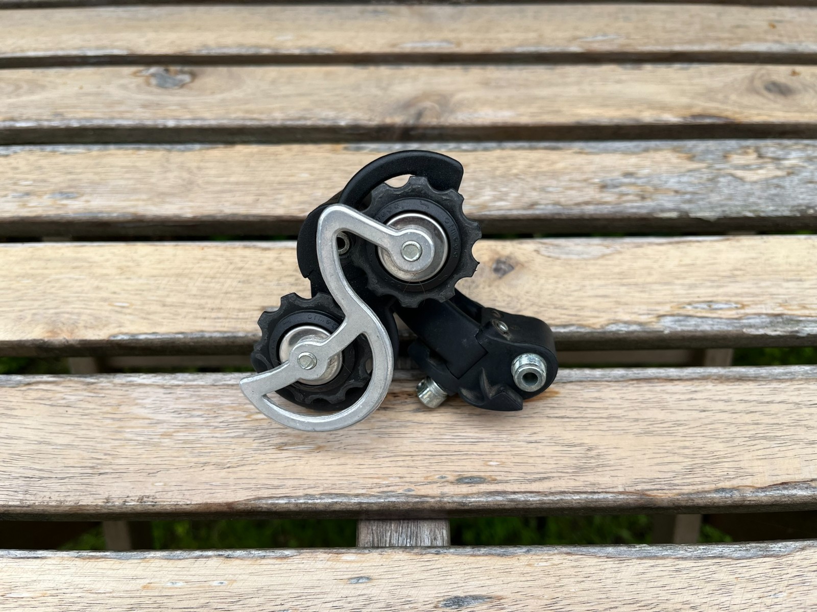 Vintage Ofmega Mistral rear derailleur mech with matching down tube shifters