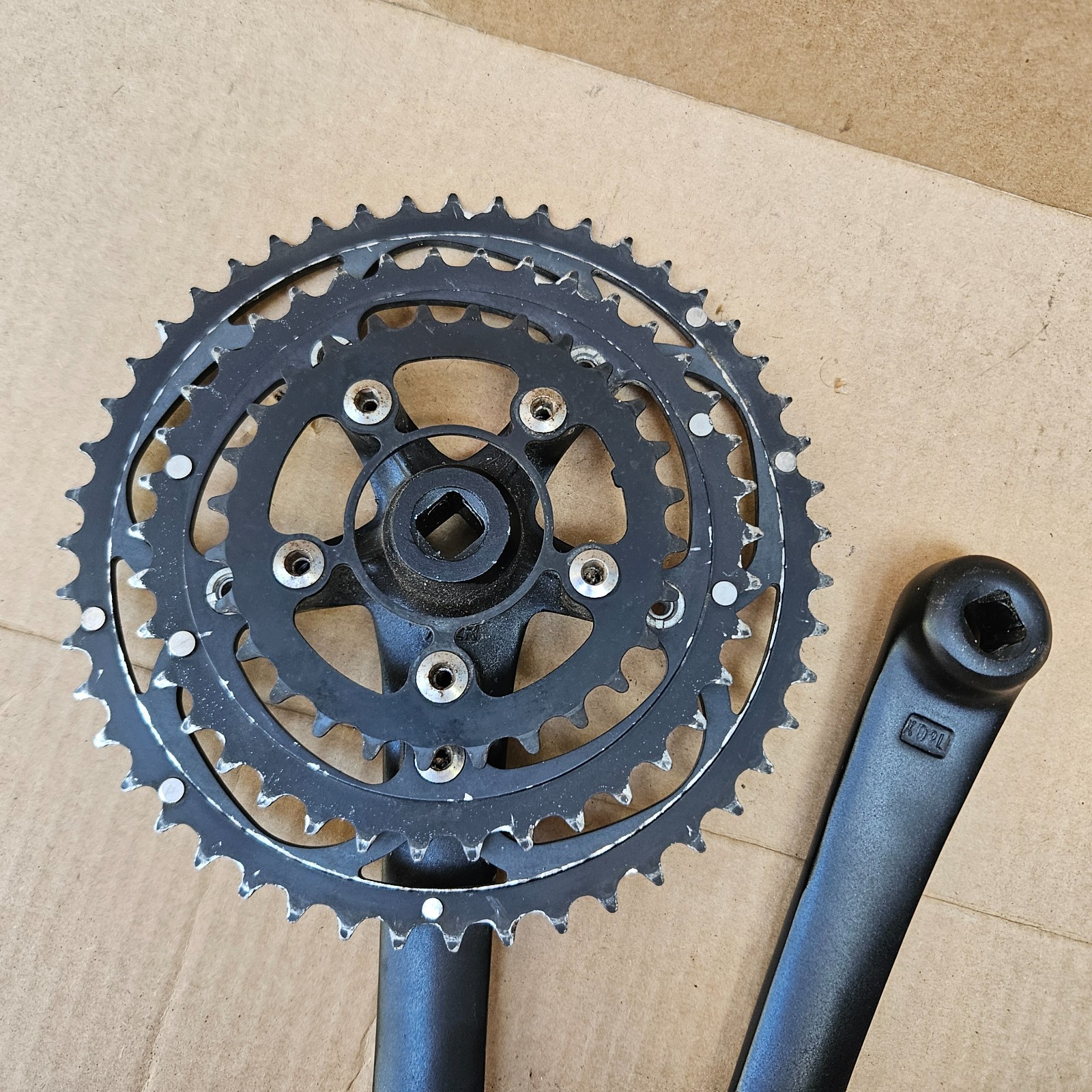 Sugino XD2L Forged Triple Road Touring Bike Crankset 175mm 48/38/28 Black XD2