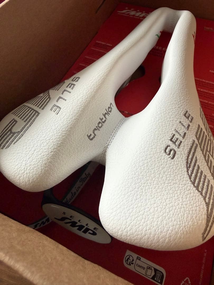 Selle SMP T1 White Triathlon Saddle 257x164mm 375g Used
