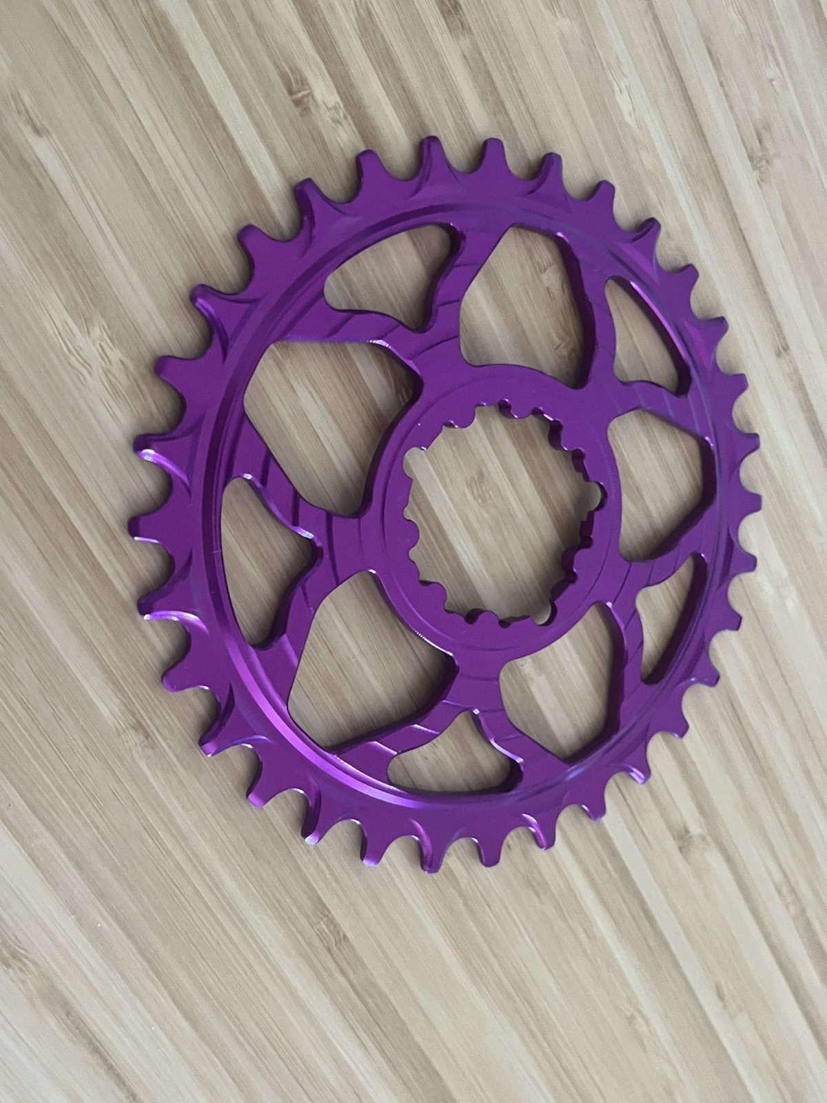 5Dev 7075 Classic Chainring – 32t, 3mm Boost, 3-Bolt SRAM Direct Mount, Purple