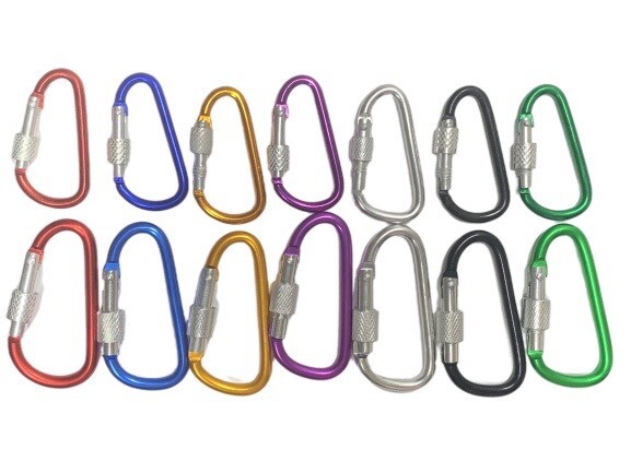 (5 PACK) 3″ HOOKS Aluminum Light Snap Carabiner D-Ring Clip Hiking Camping mini