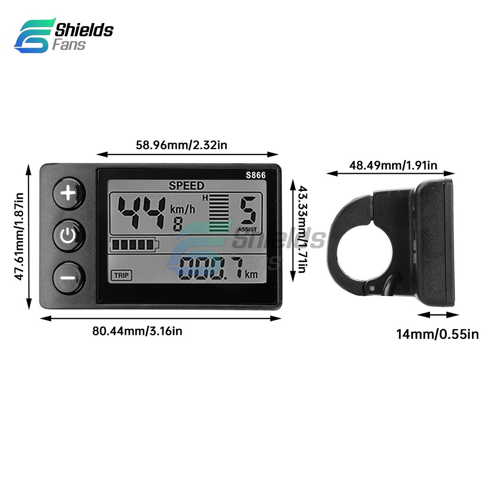 36V 48V 64V 40A 30A 20A Brushless Motor Controller E-Bike S866 LCD Display Meter