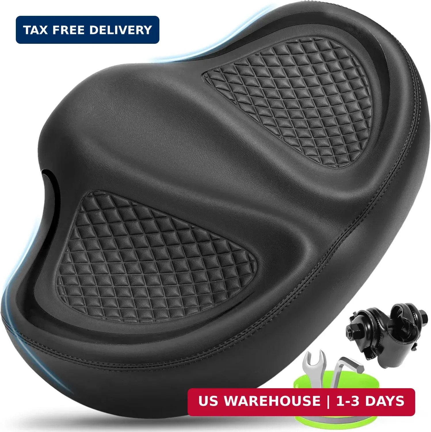 CDYWD New Noseless Bike Seat for Men Women Comfort, Extra Wide Soft Padded Bicyc
